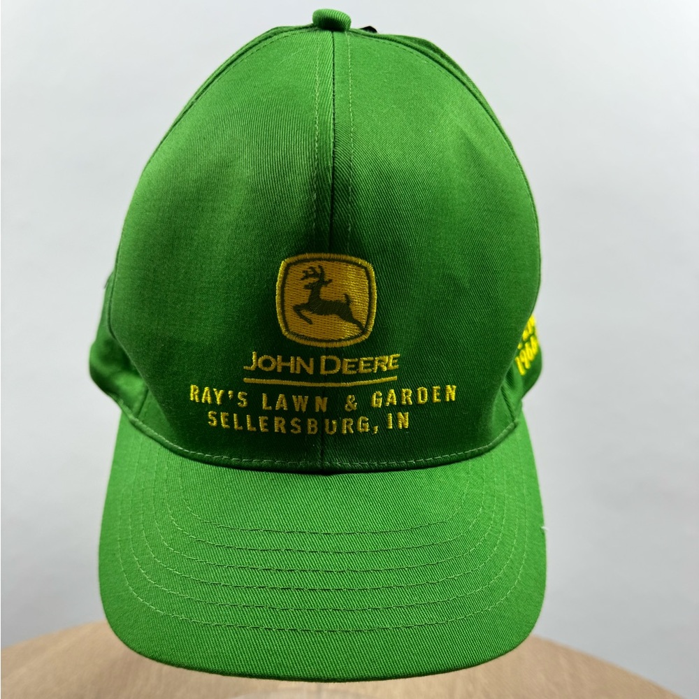 John Deere Embroidered Logo Yellow Letter Green Baseball Cap Hat Adjustable NWT